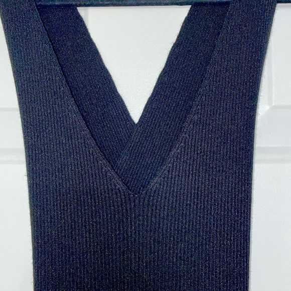 PETAL + PUP EXCLUSIVES Ribbed Knit V-Neck  CrissCross Sweater Bodycon Dress M L - Picture 6 of 11